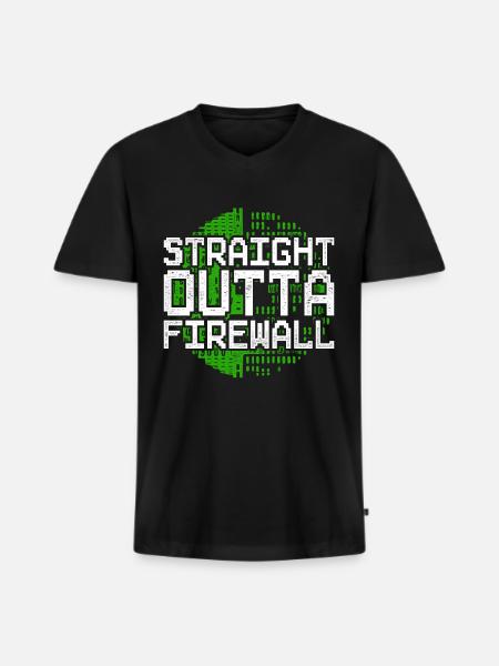 Programmierer Straight Outta Firewall - Männer Premium Bio T-Shirt mit V-Ausschnitt - Schwarz