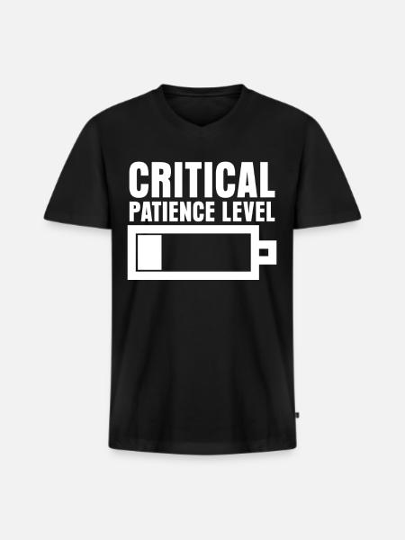 Patience Joke Impatient Impatience - Men's Premium Organic T-shirt with V-neck - black