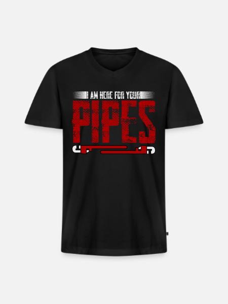 Plumber Joke Plumbers - Men's Premium Organic T-shirt with V-neck - black