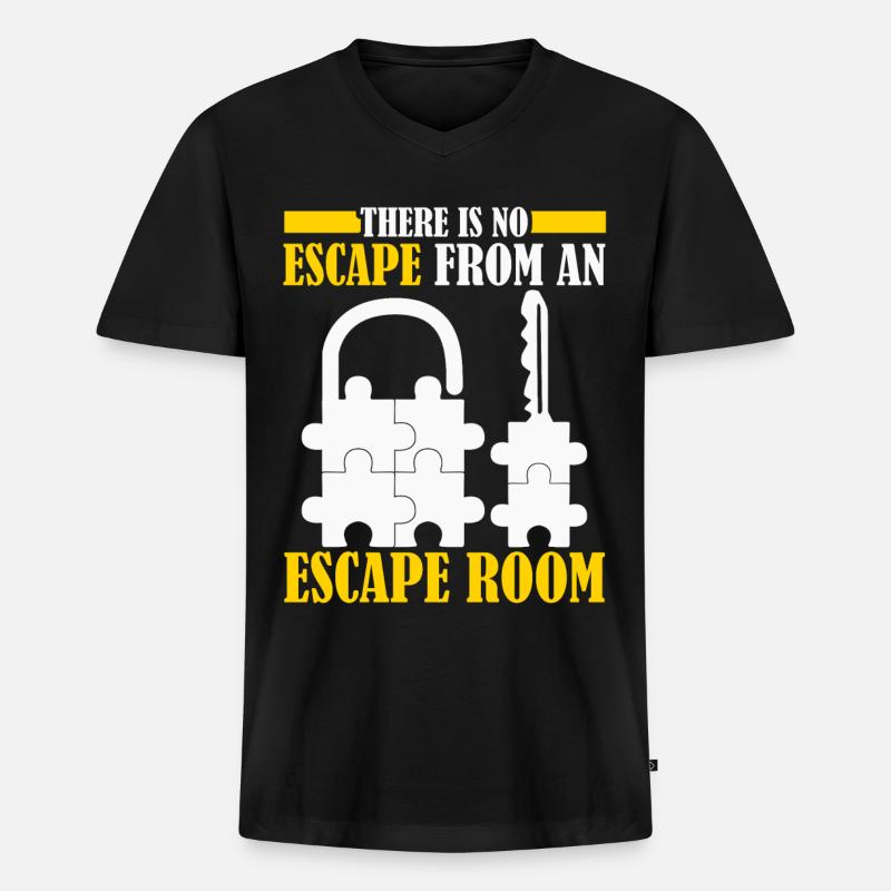 Jeu d’évasion Escape Game - T-shirt encolure en V Premium bio Homme - noir