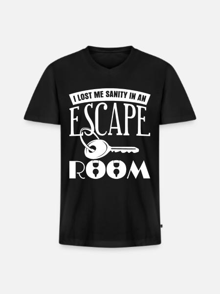 Blague de jeu d’évasion - T-shirt encolure en V Premium bio Homme - noir
