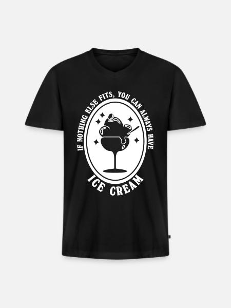 Ice Cream Cup - Männer Premium Bio T-Shirt mit V-Ausschnitt - Schwarz