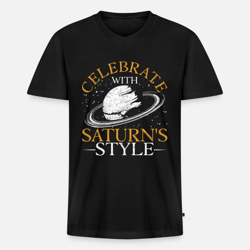 Saturnalia Saturnalien - Männer Premium Bio T-Shirt mit V-Ausschnitt - Schwarz