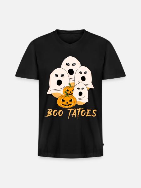 Potato Halloween Ghosts Ghost Potatoes - Men's Premium Organic T-shirt with V-neck - black
