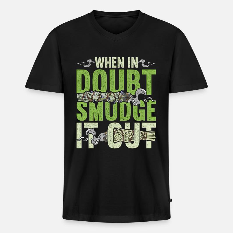 Smudging Wohnung Ausräuchern - Männer Premium Bio T-Shirt mit V-Ausschnitt - Schwarz