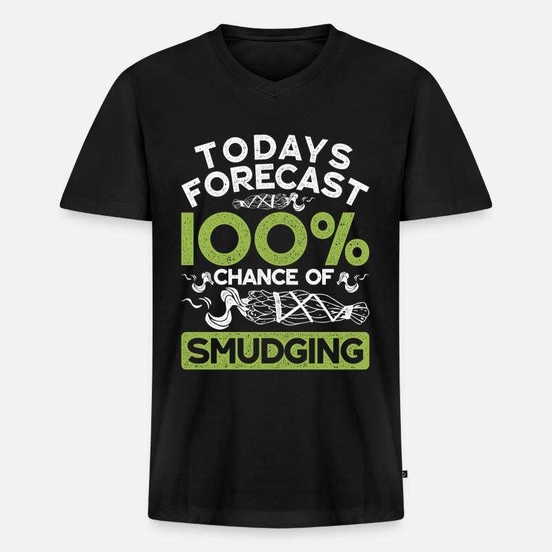 Smudging Wohnung Ausräuchern - Männer Premium Bio T-Shirt mit V-Ausschnitt - Schwarz