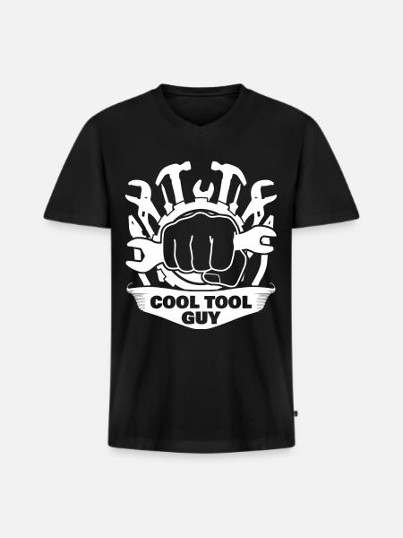 Tool Guy Craftsman Tools - Männer Premium Bio T-Shirt mit V-Ausschnitt - Schwarz