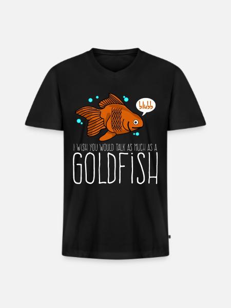 Goldfish Talking Gold Fish - Men's Premium Organic T-shirt with V-neck - black