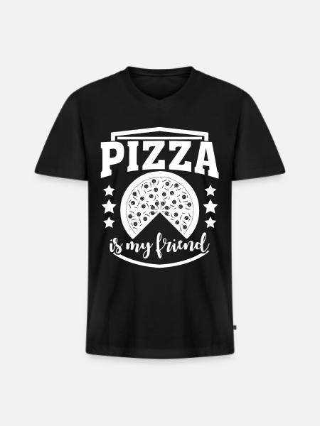 Pizza Joke Pizzaria - Men's Premium Organic T-shirt with V-neck - black