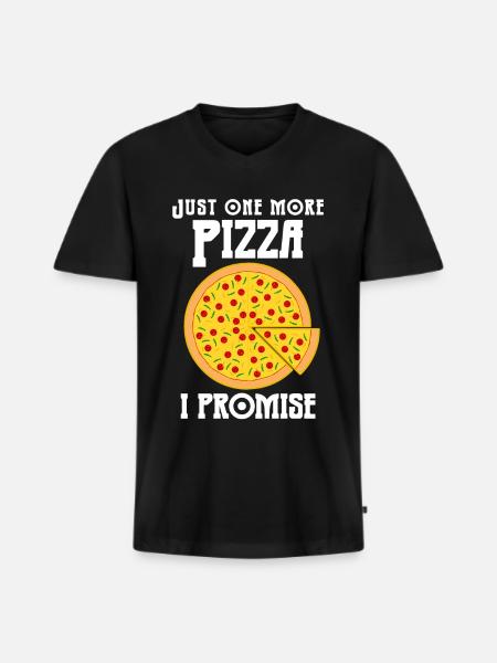 Pizza Pizzaria Pizzas - Männer Premium Bio T-Shirt mit V-Ausschnitt - Schwarz