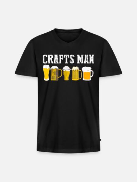 Craft beer brewing Hops Malt - Men's Premium Organic T-shirt with V-neck - black