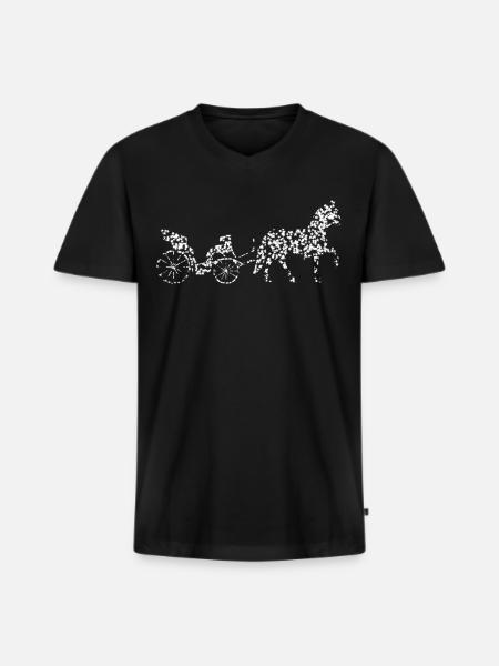 Cocher Calèche Cochers - T-shirt encolure en V Premium bio Homme - noir
