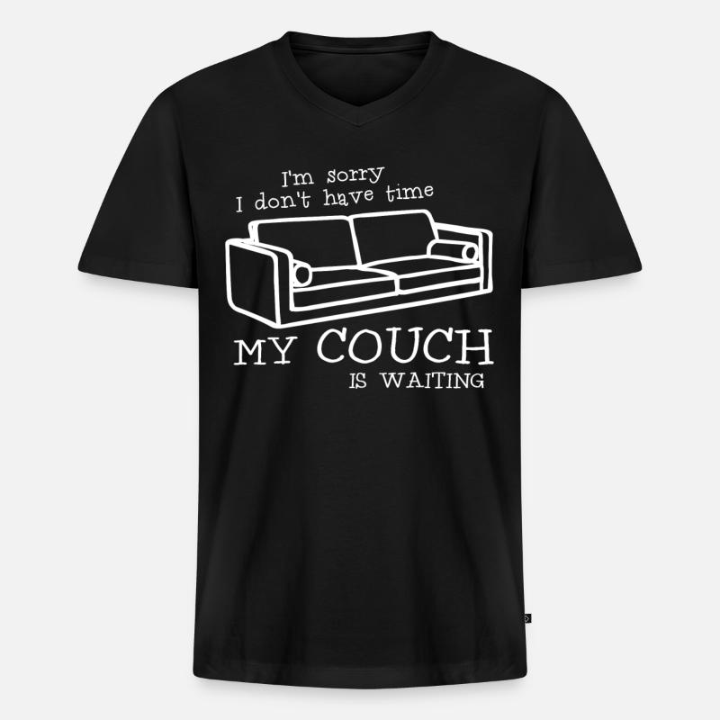 Couch and Sofa - Männer Premium Bio T-Shirt mit V-Ausschnitt - Schwarz