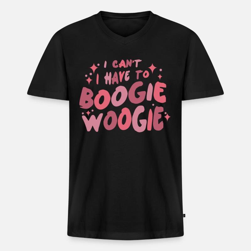 Boogie Woogie Retro Tanzen Swing - Männer Premium Bio T-Shirt mit V-Ausschnitt - Schwarz