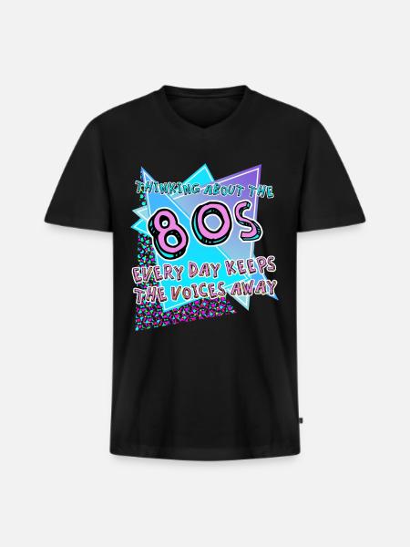 80s Retro Joke 1980 - Men's Premium Organic T-shirt with V-neck - black