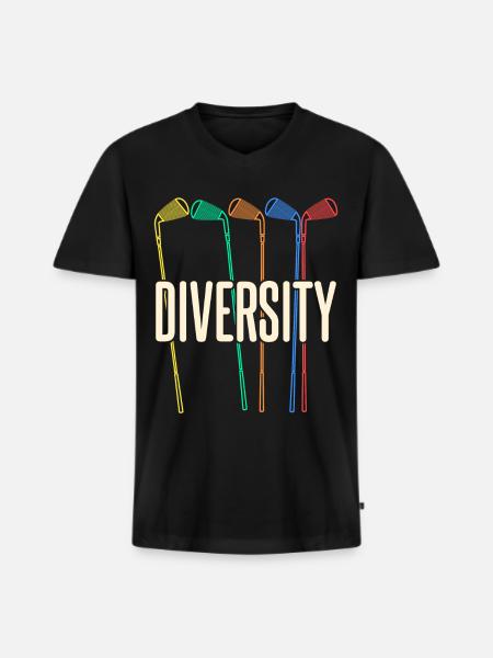 Golf Club Diversity Golf Course - Men's Premium Organic T-shirt with V-neck - black