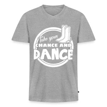 Line Dancing Country Music Line Dance - Männer Premium Bio T-Shirt mit V-Ausschnitt - Grau meliert - Vorne