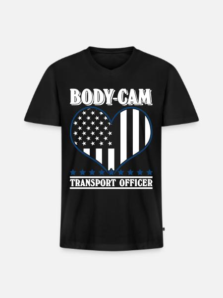 Police Body-Cam Policeman - Men's Premium Organic T-shirt with V-neck - black