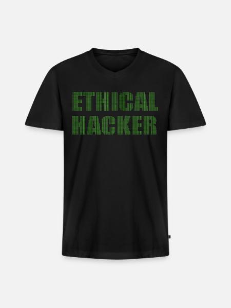 Ethical Hacker Ethischer Hacker - Männer Premium Bio T-Shirt mit V-Ausschnitt - Schwarz