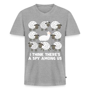 Alpaca Spy Sheep Alpacas - Men's Premium Organic T-shirt with V-neck - heather grey - Front