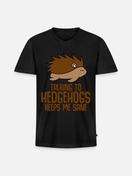 Hedgehog Funny Hedgehogs - Men's Premium Organic T-shirt with V-neck - black