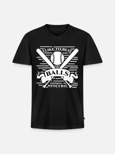 Baseball Bats and Baseball - Men's Premium Organic T-shirt with V-neck - black