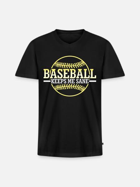 Baseball Joke - Men's Premium Organic T-shirt with V-neck - black