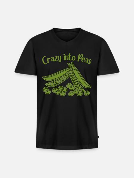 Pea Peas Vegan - Men's Premium Organic T-shirt with V-neck - black