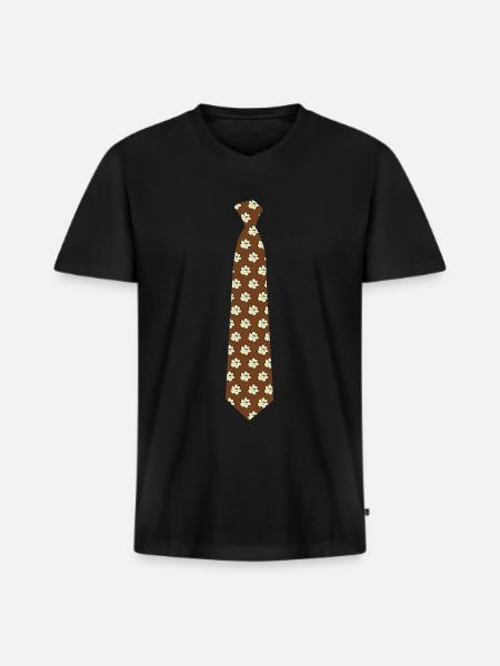 Popcorn Tie - Men's Premium Organic T-shirt with V-neck - black
