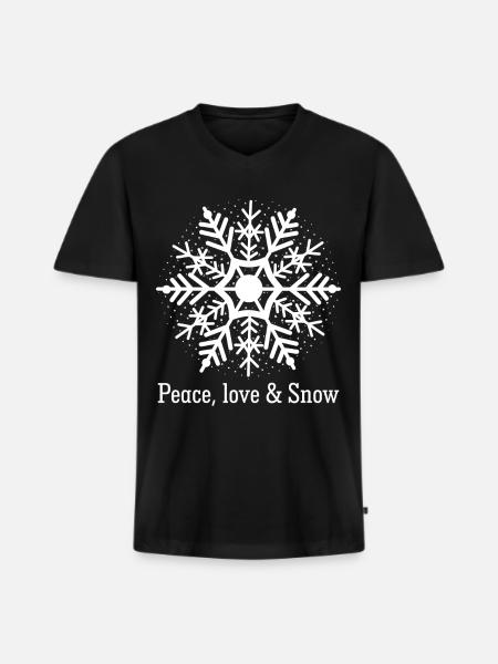 Snowflake Snowflakes Snow - Männer Premium Bio T-Shirt mit V-Ausschnitt - Schwarz