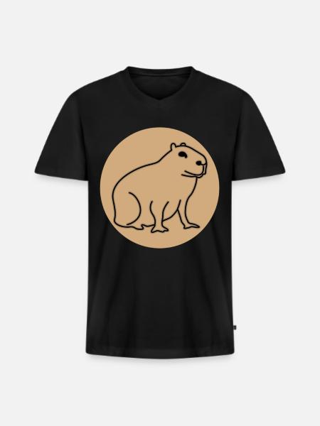 Capybaras Happy Capybara - Men's Premium Organic T-shirt with V-neck - black