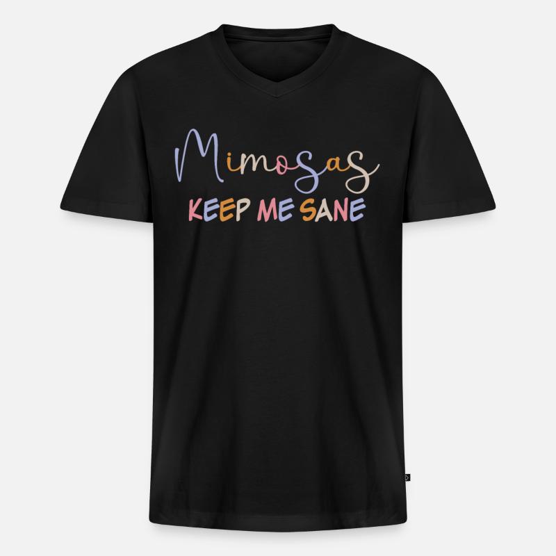 Mimosa Mimosas - Männer Premium Bio T-Shirt mit V-Ausschnitt - Schwarz