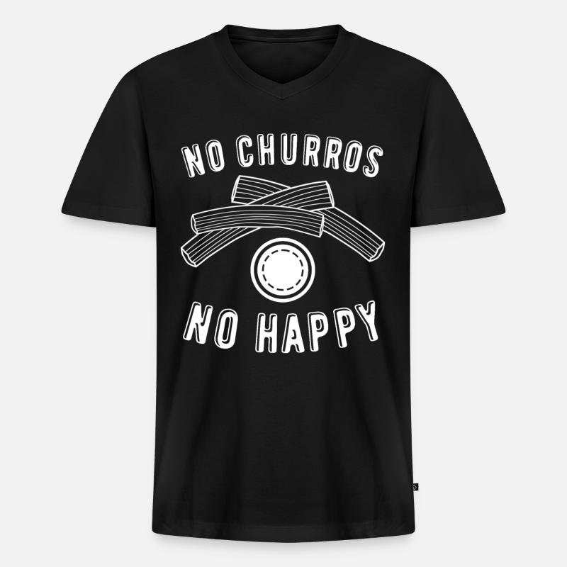 Churros Churrería - Männer Premium Bio T-Shirt mit V-Ausschnitt - Schwarz