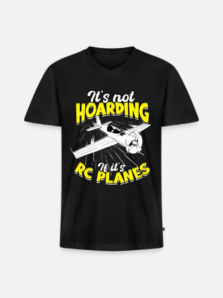 Modellflugzeuge - Männer Premium Bio T-Shirt mit V-Ausschnitt - Schwarz