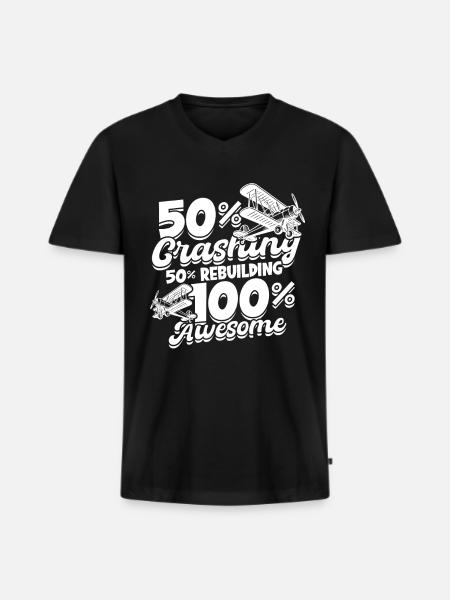 Modellflugzeug Modellflieger - Männer Premium Bio T-Shirt mit V-Ausschnitt - Schwarz