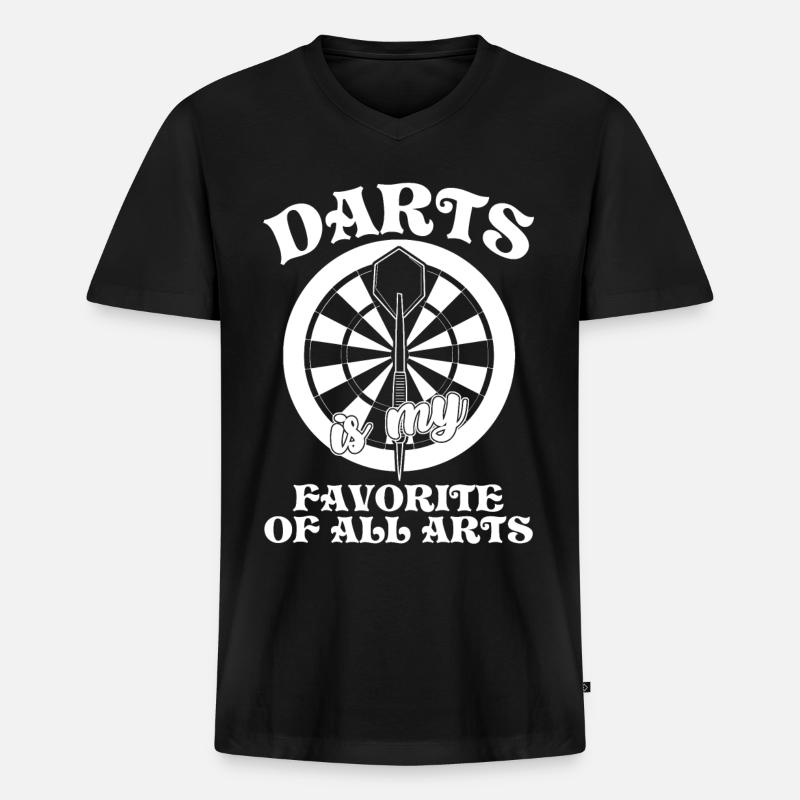 Darts Dartboard Dart Player - Männer Premium Bio T-Shirt mit V-Ausschnitt - Schwarz