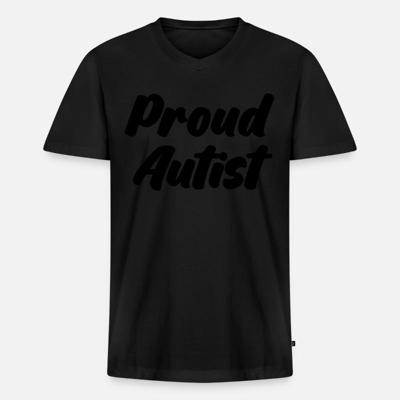 Autistic Autist Autism - Männer Premium Bio T-Shirt mit V-Ausschnitt - Schwarz