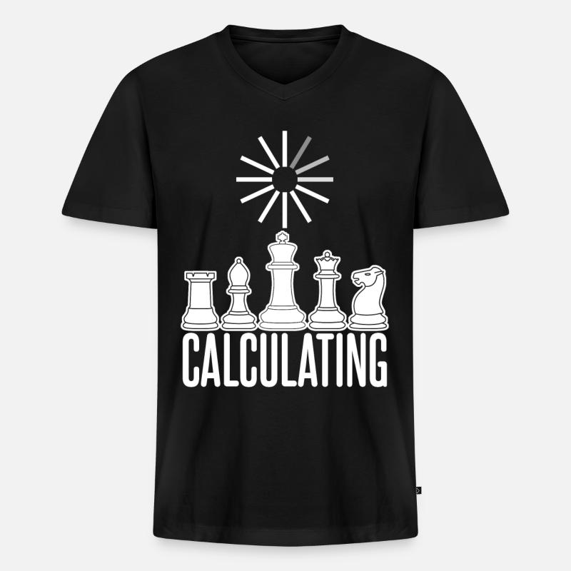 Chess Calculating Chess Board - Men's Premium Organic T-shirt with V-neck - black