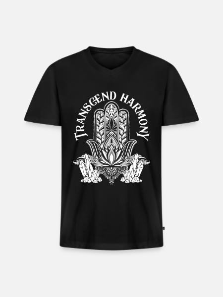 Transcend Harmony Meditation Mantra - Männer Premium Bio T-Shirt mit V-Ausschnitt - Schwarz