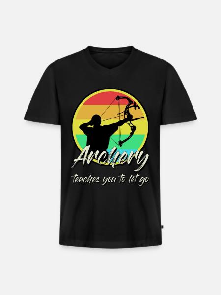 Archery Bow Shooting - Men's Premium Organic T-shirt with V-neck - black