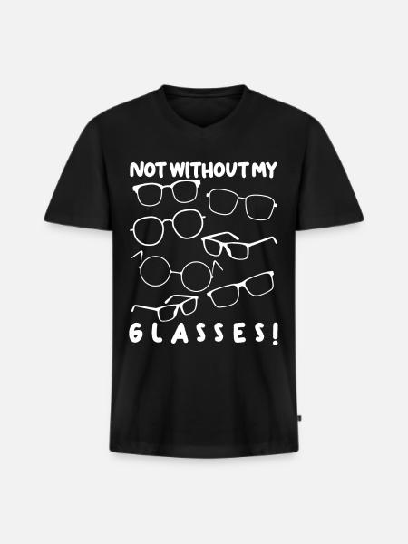 Glasses Eyeglasses Spectacles Opticals - Men's Premium Organic T-shirt with V-neck - black