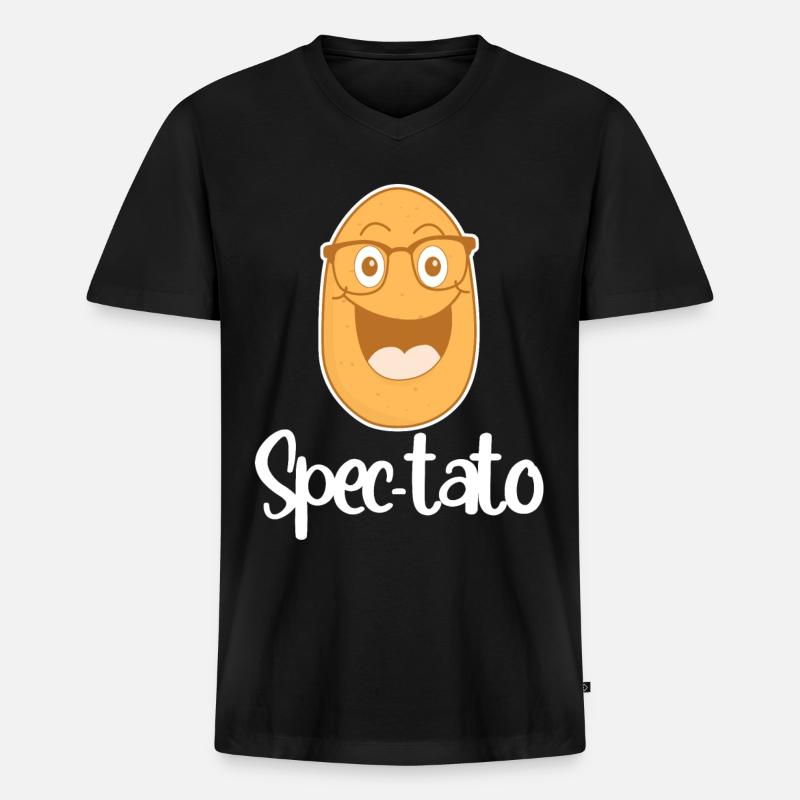 Potato Glasses Spectacles Opticals - Männer Premium Bio T-Shirt mit V-Ausschnitt - Schwarz