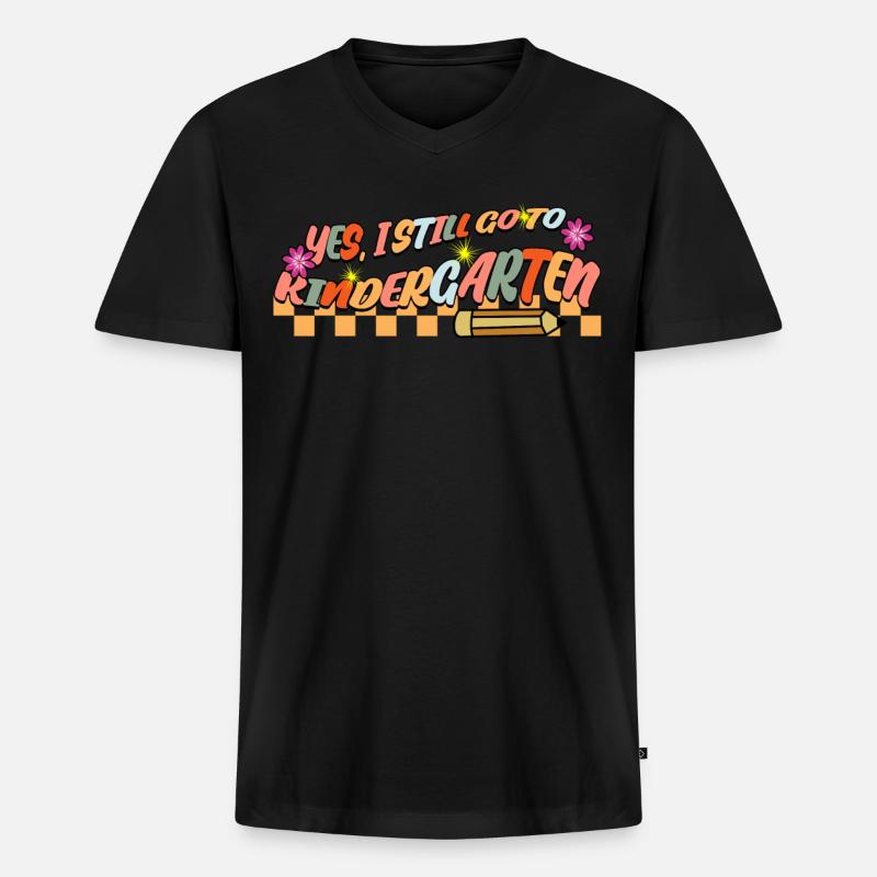 Nursery School Kindergarten - Männer Premium Bio T-Shirt mit V-Ausschnitt - Schwarz