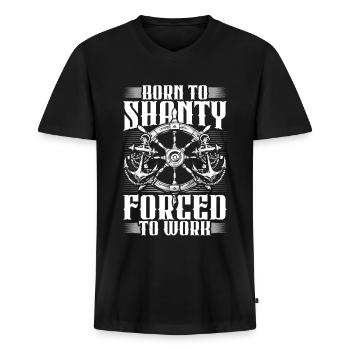 Shanty Chor Seemannslieder - Männer Premium Bio T-Shirt mit V-Ausschnitt - Schwarz - Vorne - Nico (187cm)
