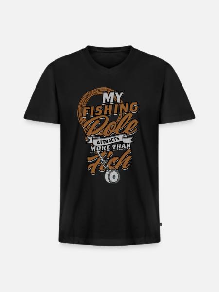 Magnetfischen Magnetangeln Metallfischen - Männer Premium Bio T-Shirt mit V-Ausschnitt - Schwarz