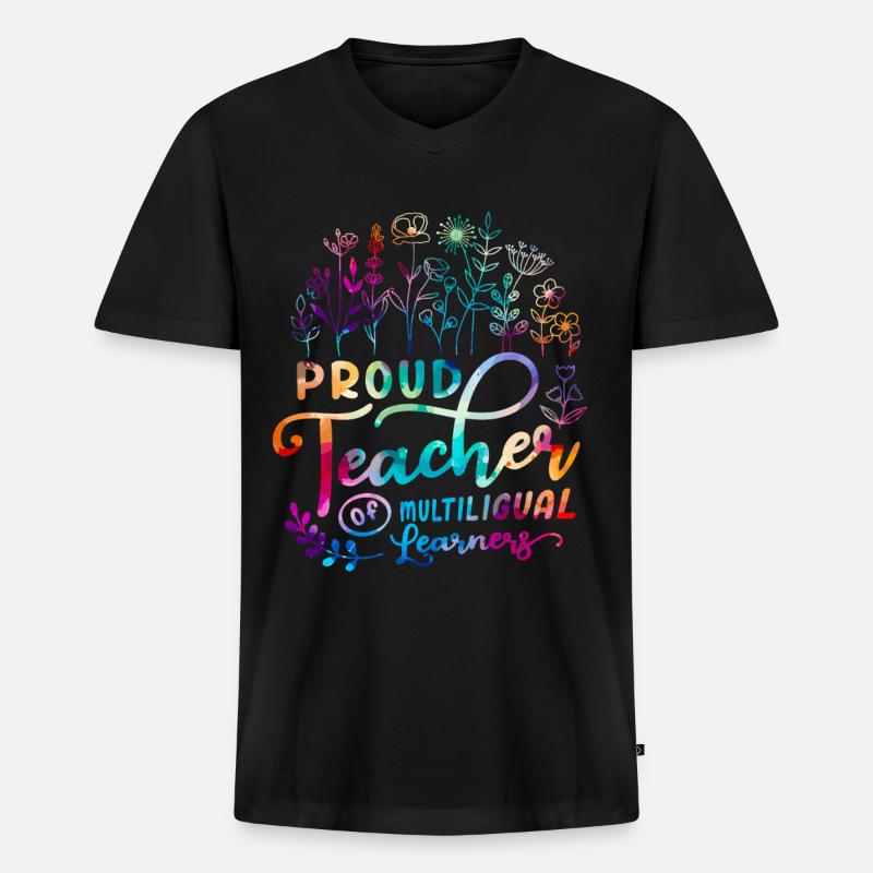 Englischlehrer Englischlehrerin Lehrer - Männer Premium Bio T-Shirt mit V-Ausschnitt - Schwarz