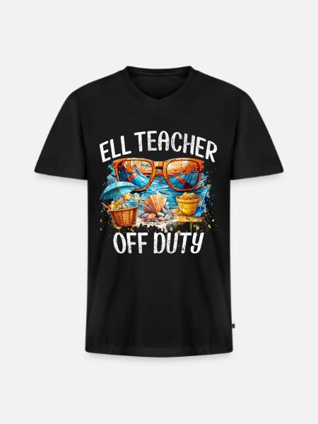 Englischlehrer Urlaub Englischlehrerin - Männer Premium Bio T-Shirt mit V-Ausschnitt - Schwarz