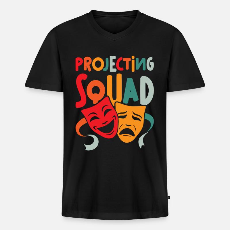 Schauspiellehrer Projecting Squad - Männer Premium Bio T-Shirt mit V-Ausschnitt - Schwarz