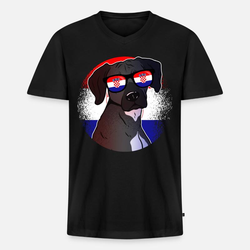Kroatien - Männer Premium Bio T-Shirt mit V-Ausschnitt - Schwarz