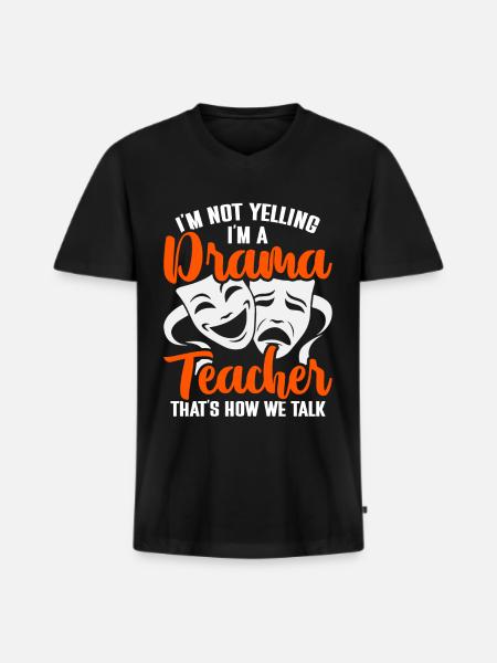 Schauspiellehrer Schauspielerei Theaterunterricht - Männer Premium Bio T-Shirt mit V-Ausschnitt - Schwarz